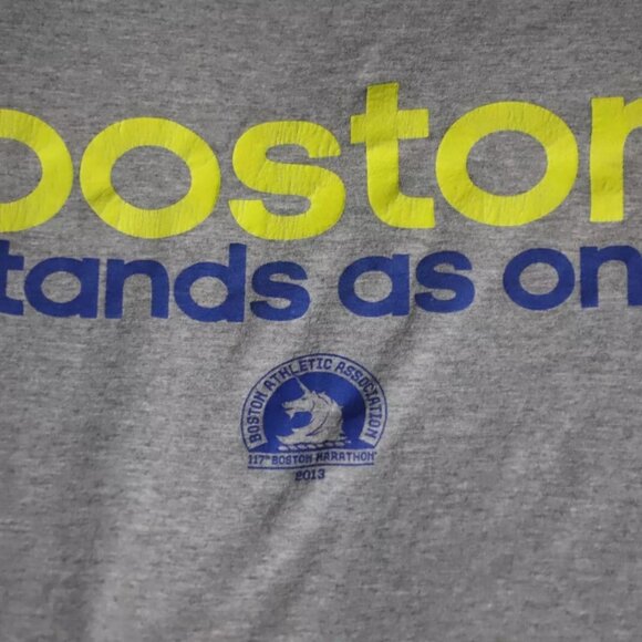 Adidas T-Shirt Men L Gray Boston Athletic Association Half Marathon 2013 Graphic - Picture 4 of 8